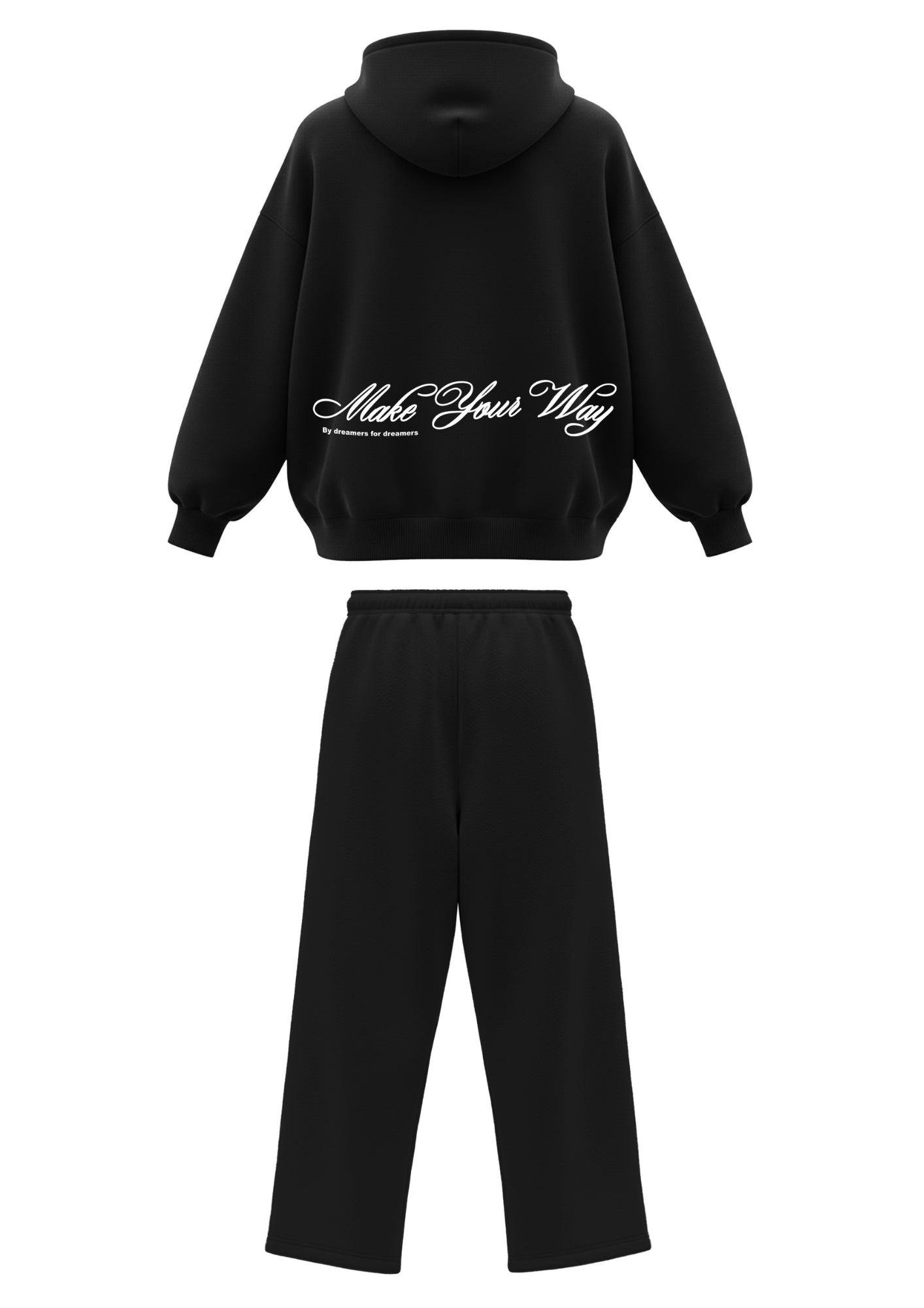 Matching tracksuit Black "By dreamers for dreamers"