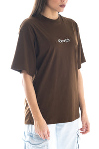 T-shirt Oversize Brown "Circle Drop"