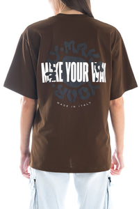 T-shirt Oversize Brown "Circle Drop"