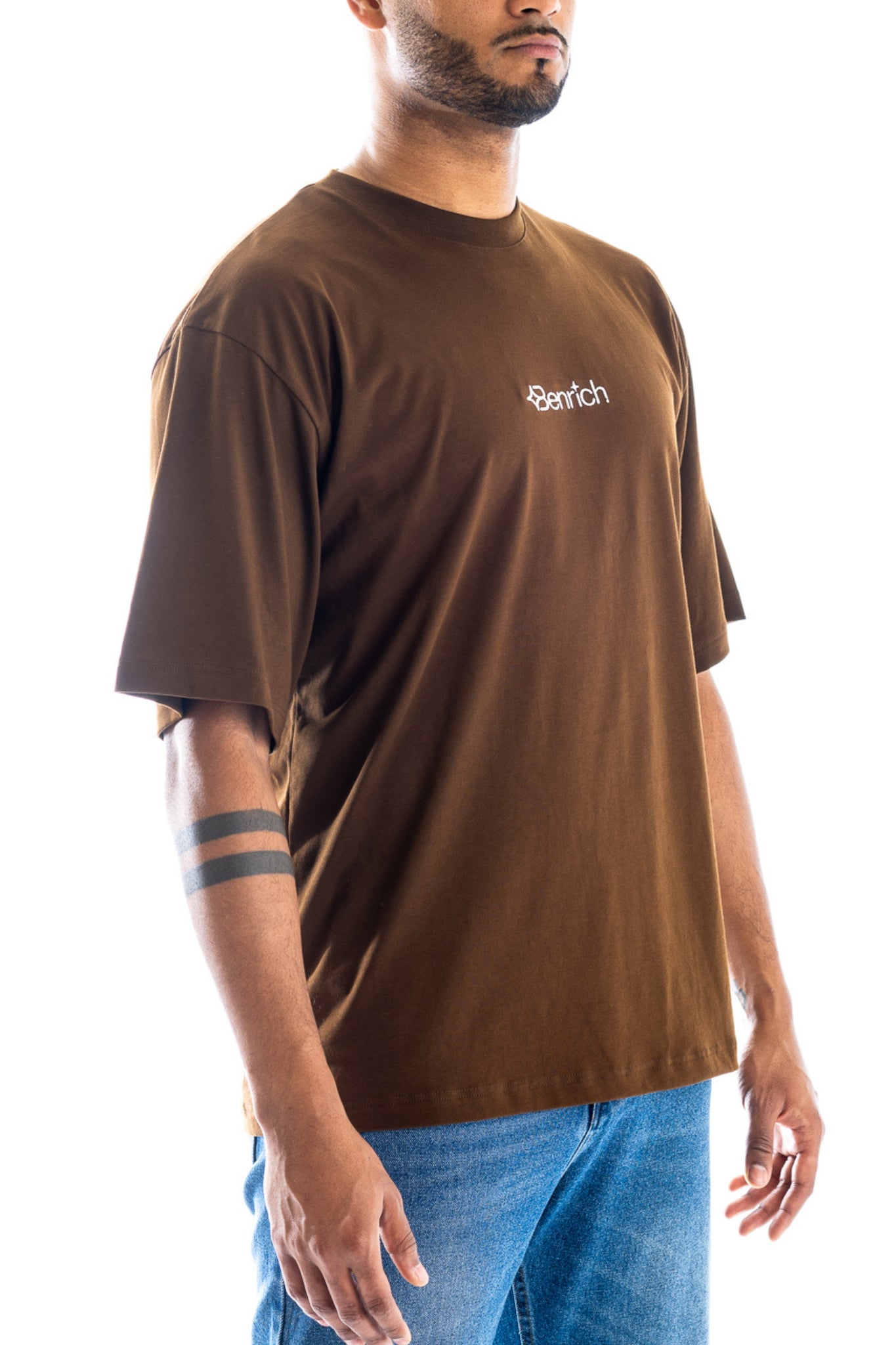 T-shirt Oversize Brown "Circle Drop"