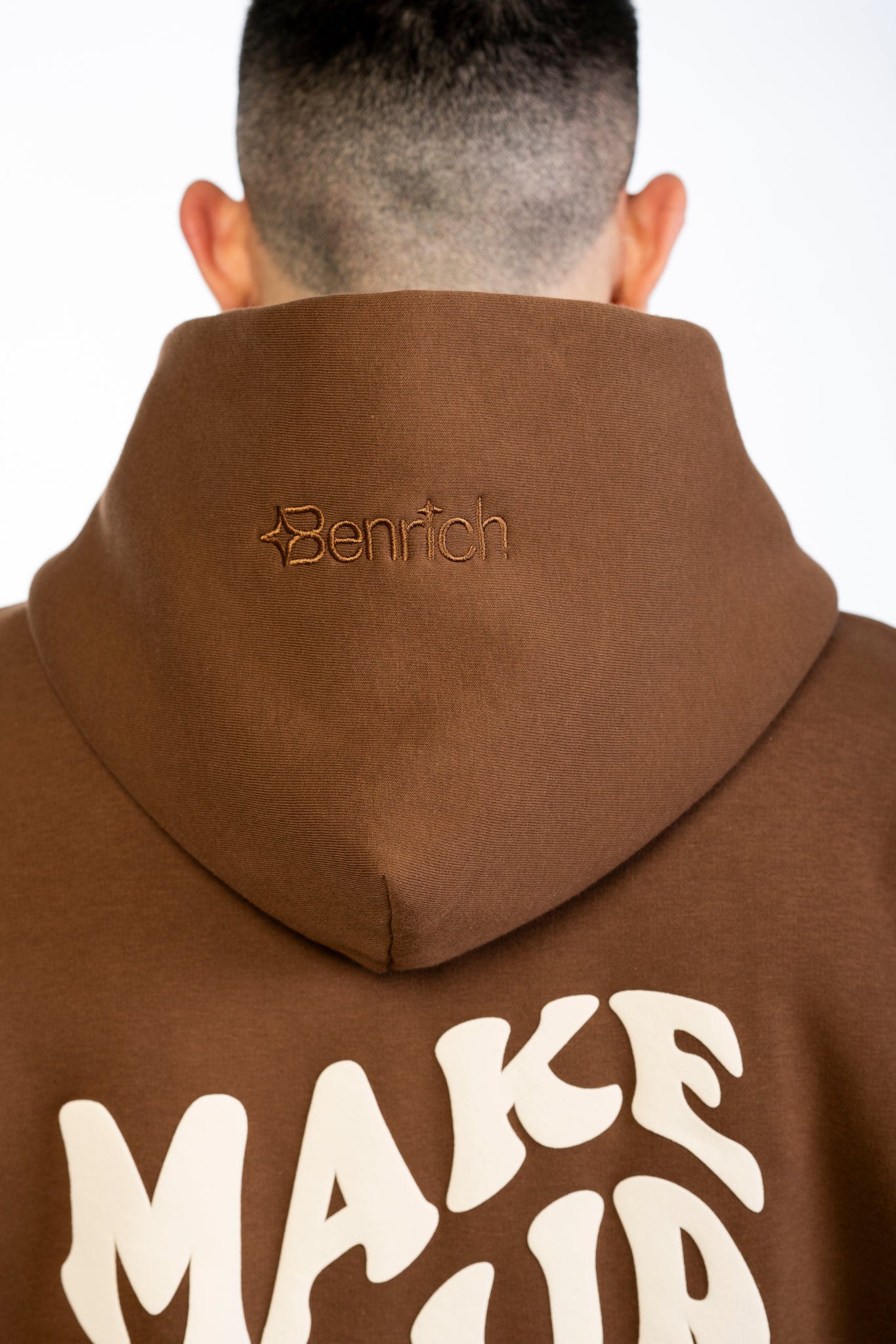 Felpa Hoodie Brown "Journey Line"