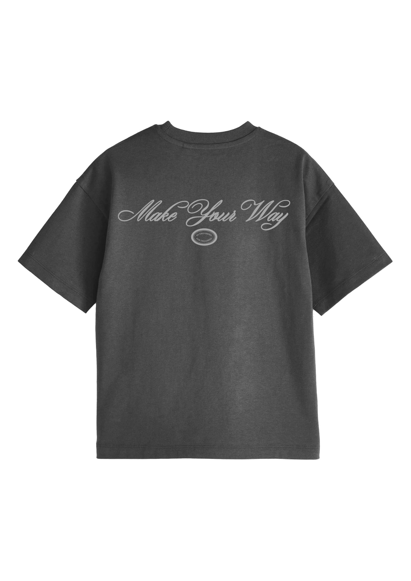 T-shirt Oversize Lead Grey "By Dreamers For Dreamers"